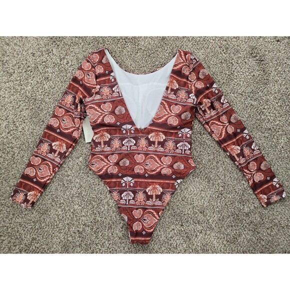 PHAX Women's Long Sleeve One Piece Swimsuit Entero Ancestra Size XL *NWT* - Picture 2 of 5